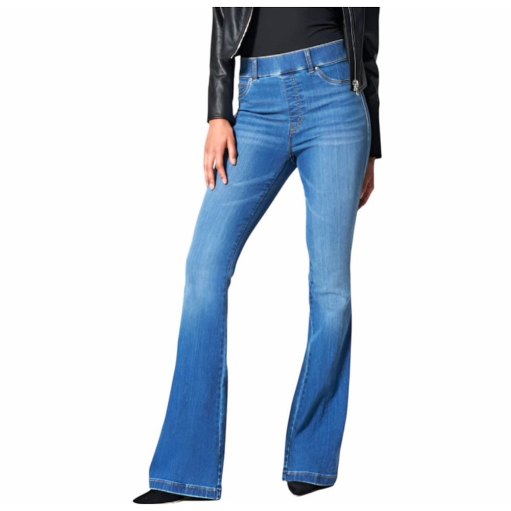 SPANX NWOT SPANXshape EveryWear Womens Flare Jeans Stonewash Blue Hi-Rise Med